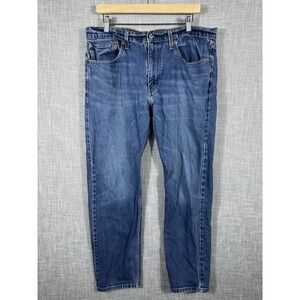 Levi Straus 502‎ Straight Tapered Blue Jeans Mens 36x32